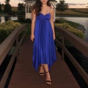 PETAL AND PUP “Vikki” Royal Blue Satin Maxi/Midi Dress – Size 6 NEW TAG SOLD OUT